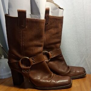 Michael Kors Brown Leather Boots Size 9